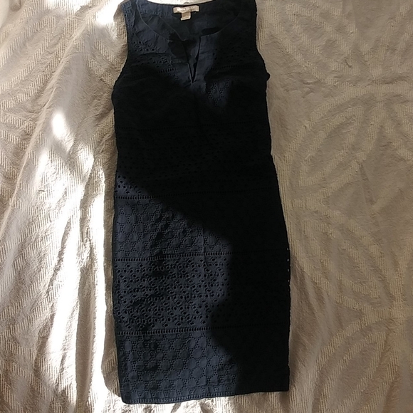 Banana Republic Navy Eyelet Dress - Picture 3 of 11